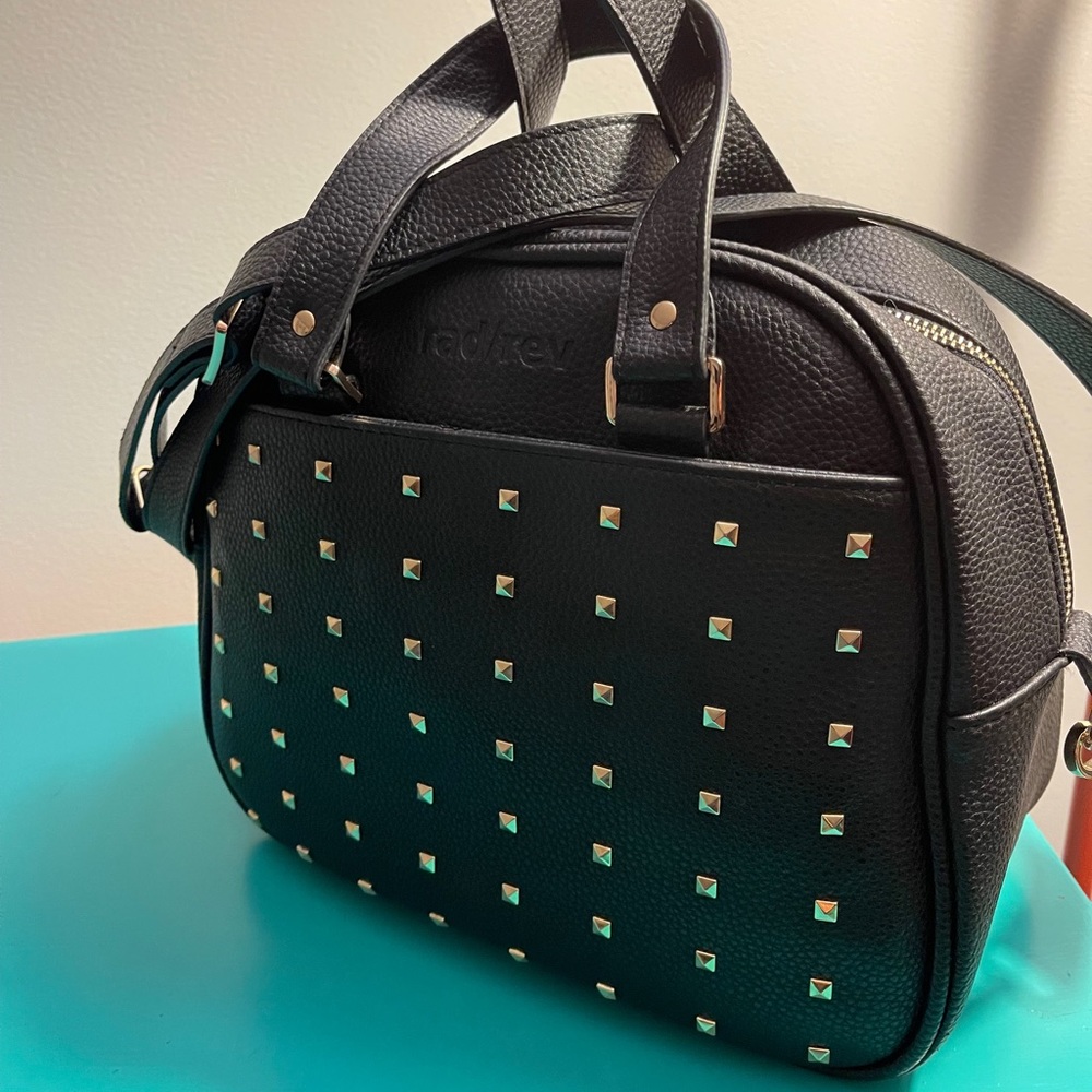 Rad/Rev Crossbody Bag Black with Gold Studs